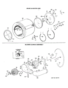04 - Drum & Heater Asm. parts for Ge Dryer DDE7606MAL from AppliancePartsPros.com