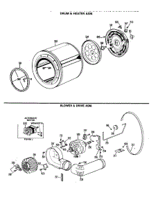 04 - Drum & Heater Asm. parts for Ge Dryer DDE7606MCL from AppliancePartsPros.com