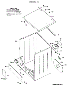 03 - Cabinet & Top parts for Ge Dryer DDE7608MDL from AppliancePartsPros.com