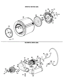 04 - Drum & Heater Asm. parts for Ge Dryer DDE7900MDL from AppliancePartsPros.com
