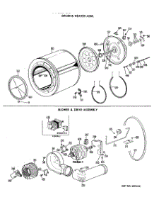 04 - Drum & Heater Asm. parts for Ge Dryer DDE7906LAL from AppliancePartsPros.com