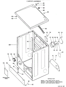 02 - Cabinet Assembly parts for Ge Dryer DDE8100DAL from AppliancePartsPros.com