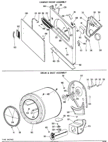 03 - Cabinet Front Assembly parts for Ge Dryer DDE8108VHL from AppliancePartsPros.com