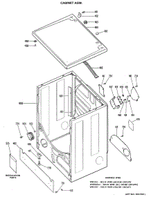 02 - Cabinet Asm. parts for Ge Dryer DDE8200GAL from AppliancePartsPros.com