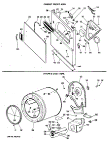 03 - Cabinet Front Asm. parts for Ge Dryer DDE8506MAL from AppliancePartsPros.com