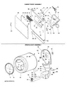 03 - Cabinet Front Assembly parts for Ge Dryer DDE8506MBL from AppliancePartsPros.com