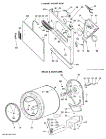 03 - Cabinet Front Asm. parts for Ge Dryer DDE9200GAL from AppliancePartsPros.com