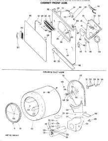 03 - Cabinet Front Asm. parts for Ge Dryer DDE9200GDL from AppliancePartsPros.com