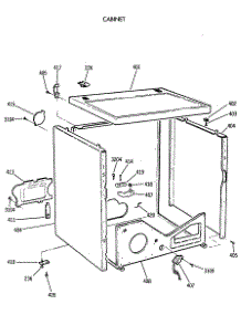 04 - Cabinet parts for Ge Dryer DDE9605SBMWW from AppliancePartsPros.com