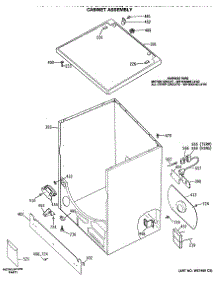 02 - Cabinet Assembly parts for Ge Dryer DDG5180RCLWW from AppliancePartsPros.com