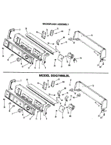 03 - Backsplash Assembly parts for Ge Dryer DDG5786LBL from AppliancePartsPros.com