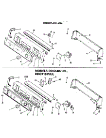 02 - Backsplash Asm. parts for Ge Dryer DDG7986LBL from AppliancePartsPros.com