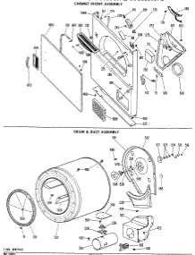 03 - Cabinet Front Assembly parts for Ge Dryer DDG8180DAL from AppliancePartsPros.com
