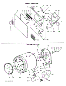 02 - Cabinet Front Asm. parts for Ge Dryer DDG8187MAL from AppliancePartsPros.com