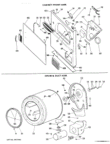 03 - Cabinet Front Asm. parts for Ge Dryer DDG8189VPL from AppliancePartsPros.com