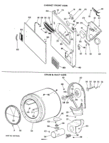 03 - Cabinet Front Asm. parts for Ge Dryer DDG8280GDL from AppliancePartsPros.com