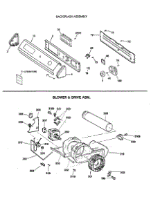 02 - Backsplash Assembly parts for Ge Dryer DDG8580SBMAA from AppliancePartsPros.com