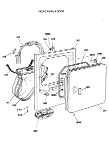 03 - Front Panel & Door parts for Ge Dryer DDG8585SBMWW from AppliancePartsPros.com
