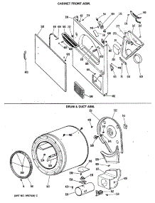 03 - Cabinet Front Asm. parts for Ge Dryer DDG8586MBL from AppliancePartsPros.com