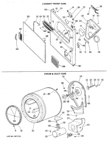 03 - Cabinet Front Asm. parts for Ge Dryer DDG9280GBL from AppliancePartsPros.com