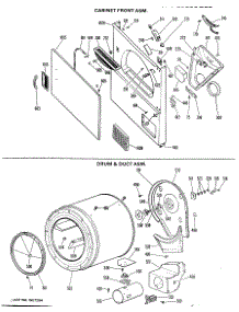 03 - Cabinet Front Asm parts for Ge Dryer DDG9280GCL from AppliancePartsPros.com