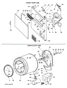 03 - Cabinet Front Asm. parts for Ge Dryer DDG9380LAL from AppliancePartsPros.com