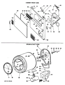 03 - Cabinet Front Asm. parts for Ge Dryer DDG9380LBL from AppliancePartsPros.com