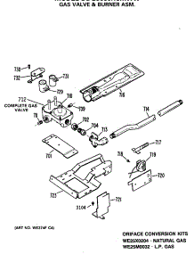04 - Gas Valve & Burner Asm. parts for Ge Dryer DDG9680RCMWW from AppliancePartsPros.com