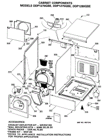 03 - Cabinet Components parts for Ge Dryer DDP1270GBE from AppliancePartsPros.com