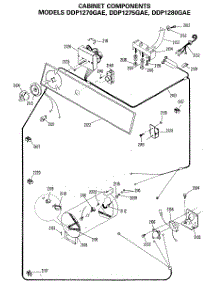 02 - Cabinet Components parts for Ge Dryer DDP1275GAE from AppliancePartsPros.com