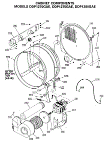 03 - Cabinet Components parts for Ge Dryer DDP1280GAE from AppliancePartsPros.com
