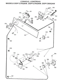 02 - Console, Controls parts for Ge Dryer DDP1280GAW from AppliancePartsPros.com