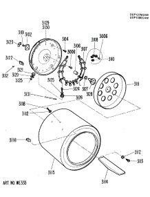 03 - Section3 parts for Ge Dryer DDP1380GAM from AppliancePartsPros.com