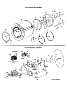 04 - Drum & Heater Assembly parts for Ge Dryer DRB1255KAL from AppliancePartsPros.com