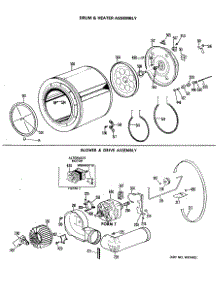 04 - Drum & Heater Assembly parts for Ge Dryer DRB2455MAL from AppliancePartsPros.com