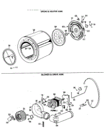 04 - Drum & Heater Asm. parts for Ge Dryer DRB2455MDL from AppliancePartsPros.com