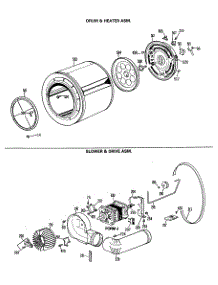 04 - Drum & Heater Asm. parts for Ge Dryer DRB2655RAL from AppliancePartsPros.com