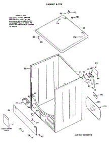 02 - Cabinet & Top parts for Ge Dryer DRB2655RALWW from AppliancePartsPros.com