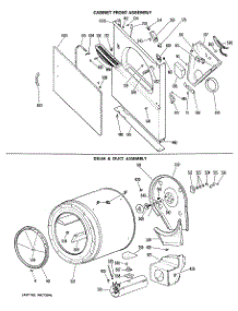 03 - Cabinet Front Assembly parts for Ge Dryer DRB2885KAL from AppliancePartsPros.com
