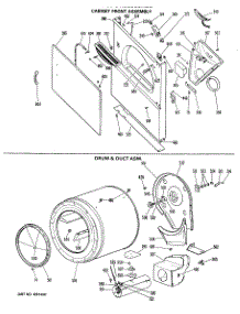 03 - Cabinet Front Assembly parts for Ge Dryer DRB2885KBL from AppliancePartsPros.com