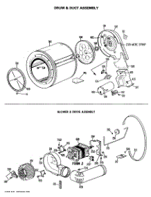 03 - Drum & Duct Assembly parts for Ge Dryer DRL1555RBL from AppliancePartsPros.com