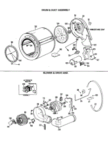 03 - Drum & Duct Assembly parts for Ge Dryer DRL2455MCL from AppliancePartsPros.com
