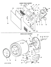 02 - Cabinet Front Assembly parts for Ge Dryer DRL2885KAL from AppliancePartsPros.com