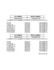 02 - Replacement Parts List parts for Ge Refrigerator GSA20IBMCFWW from AppliancePartsPros.com