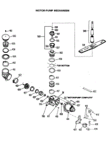03 - Motor-Pump Mechanism parts for Ge Dishwasher GSC410M-03 from AppliancePartsPros.com