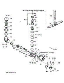 03 - Motor-Pump Mechanism parts for Ge Dishwasher GSC452-06 from AppliancePartsPros.com