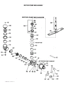 03 - Motor-Pump Mechanism parts for Ge Dishwasher GSC470M-02 from AppliancePartsPros.com