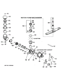 03 - Motro-Pump Mechanism parts for Ge Dishwasher GSC702-09 from AppliancePartsPros.com