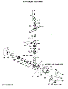 03 - Motor-Pump Mechanism parts for Ge Dishwasher GSC820S01 from AppliancePartsPros.com