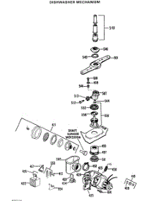 02 - Dishwasher Mechanism parts for Ge Dishwasher GSD1200T-02 from AppliancePartsPros.com